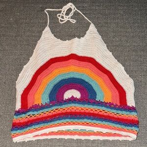 Altar'd State Multicolor Crochet Halter Top